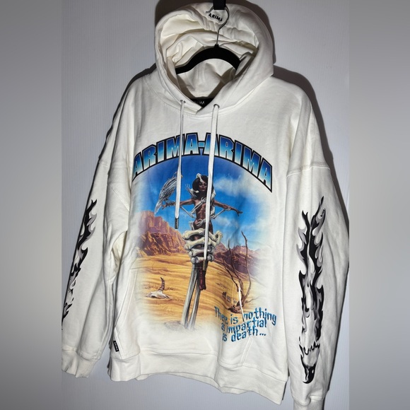 White Graphic Hoodie size large - Picture 2 of 6